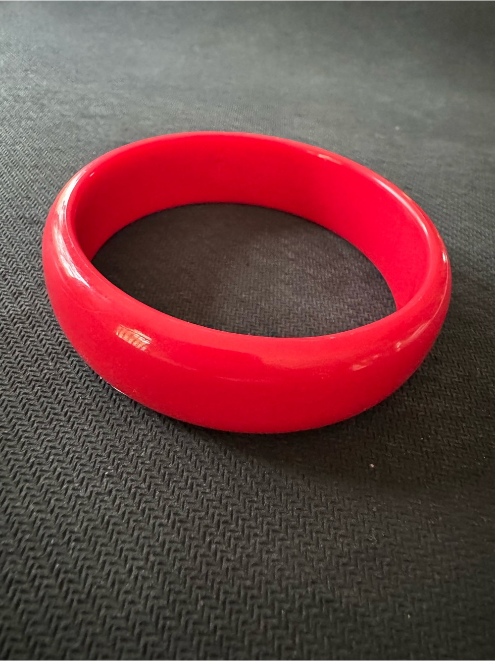 Vintage Red Lucite Chunky Bangle Bracelet